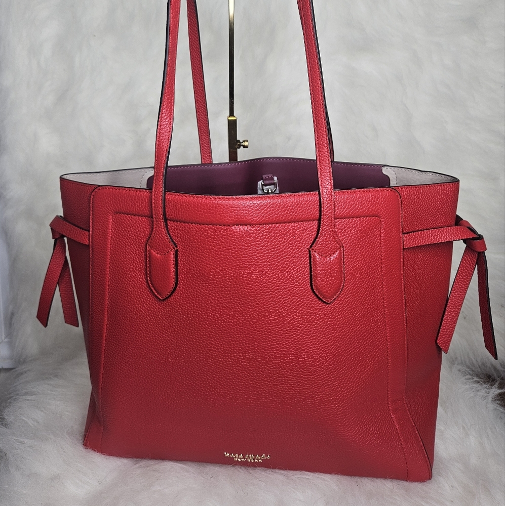 NWT Kate Spade Red Leather Tote with Knots
